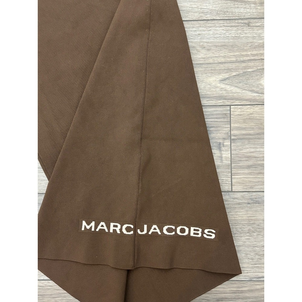 Marc Jacobs The Tube Skirt XS Chocolate Brown Viscose Knit Midi Logo N101V01RE21 - Picture 4 of 6